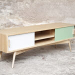 Meuble hifi tv bas vintage bois sur-mesure made in france
