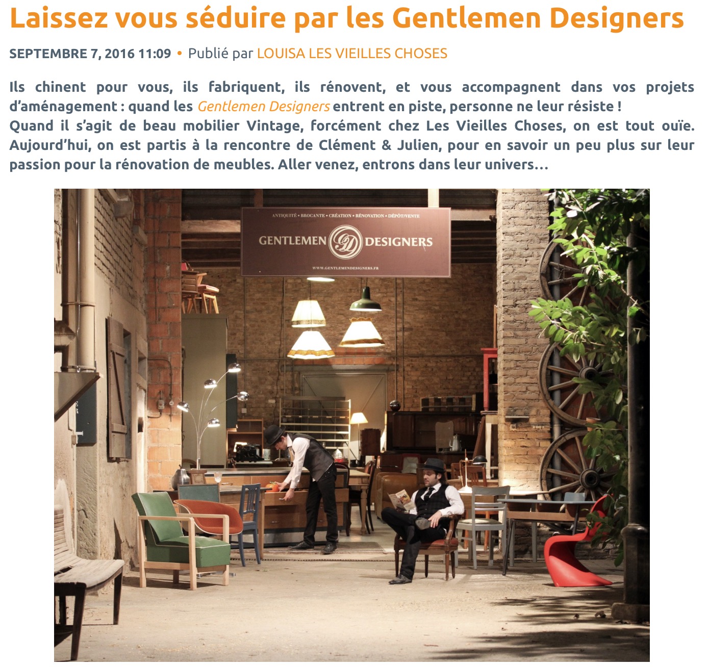 ambiances interview les vieilles choses gentlemen designers