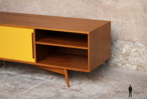 Meuble bas tv scandinave sur mesure made in france teck vinyle