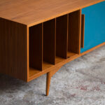 Meuble bas tv scandinave sur mesure made in france teck vinyle