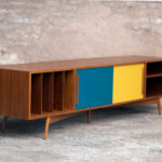 Meuble bas tv scandinave sur mesure made in france teck vinyle