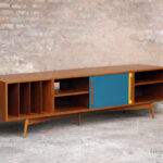 Meuble bas tv scandinave sur mesure made in france teck vinyle
