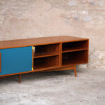 Meuble bas tv scandinave sur mesure made in france teck vinyle