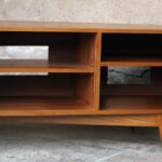 Meuble bas tv scandinave sur mesure made in france teck vinyle