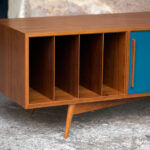 Meuble bas tv scandinave sur mesure made in france teck vinyle