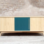 meuble vaisselier bois clair chine portes coulissantes sur mesure