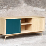 meuble vaisselier bois clair chine portes coulissantes sur mesure