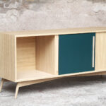 meuble vaisselier bois clair chine portes coulissantes sur mesure