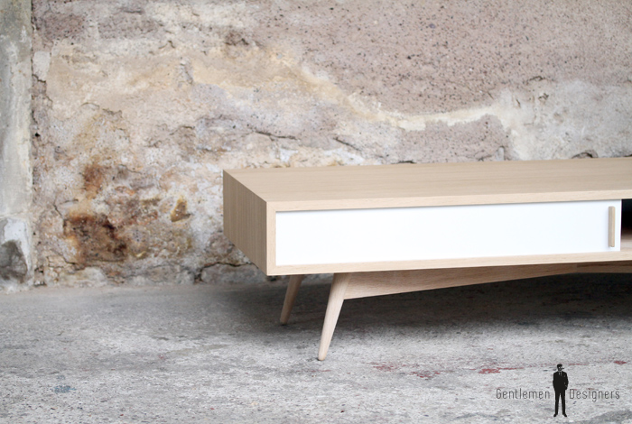 Table basse caisson style vintage sur mesure made france