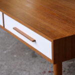 GRAND BUREAU MINISTRE - Bois - Teck, chene - sur-mesure, made in france, Meuble style vintage -