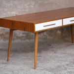 GRAND BUREAU MINISTRE - Bois - Teck, chene - sur-mesure, made in france, Meuble style vintage -