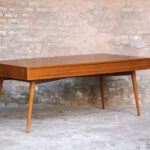 GRAND BUREAU MINISTRE - Bois - Teck, chene - sur-mesure, made in france, Meuble style vintage -
