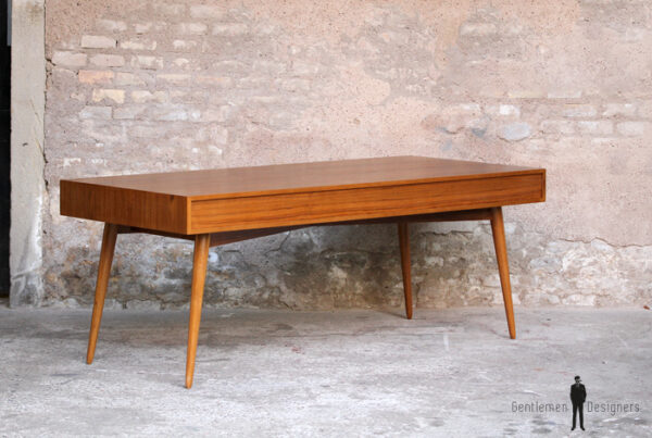 GRAND BUREAU MINISTRE - Bois - Teck, chene - sur-mesure, made in france, Meuble style vintage -