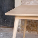 TABLE RALLONGES CHENE MASSIF - sur-mesure - bois - pieds compas clair paris repas