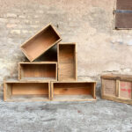 Caisses anciennes en bois massif, transport, vin, fruit…petit modele