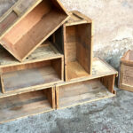 Caisses anciennes en bois massif, transport, vin, fruit…petit modele