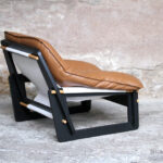 Fauteuil entièrement restauré, brun, caramel