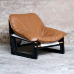 Fauteuil entièrement restauré, brun, caramel