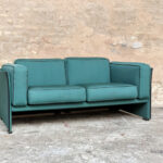 Canapé 2 places en tissu, bleu/vert gentlemen designers