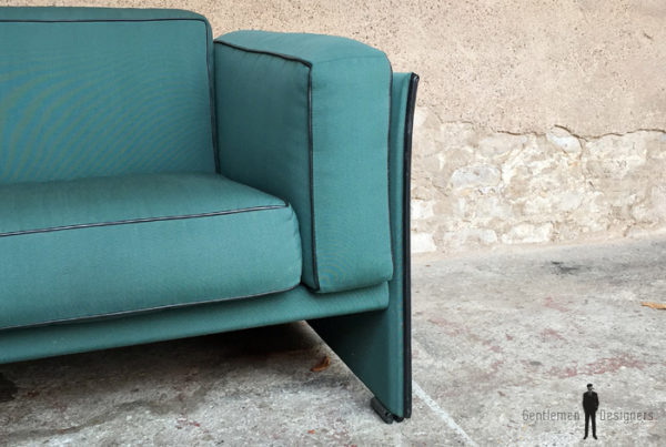 Canapé 2 places en tissu, bleu/vert gentlemen designers