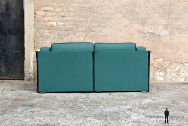 Canapé 2 places en tissu, bleu/vert gentlemen designers