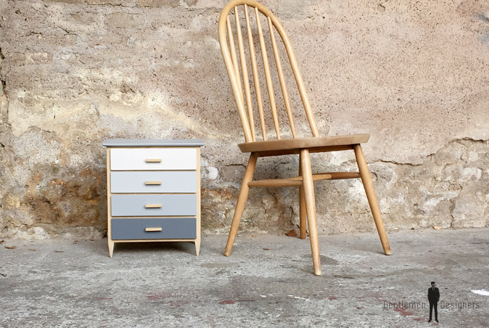 Mini Meuble Commode A Bijoux Fait Main Gris Et Chene