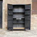 Armoire style indus, meuble métal, année 50, 2 portes