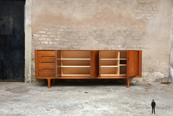 Enfilade buffet scandinave vintage en teck signé, Woodtly