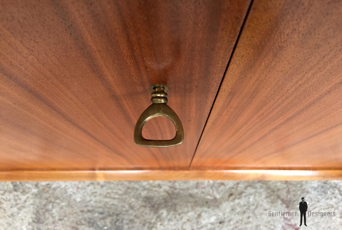 Enfilade buffet scandinave vintage en teck signé, Woodtly clef