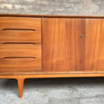 Enfilade buffet scandinave vintage en teck signé, Woodtly bois