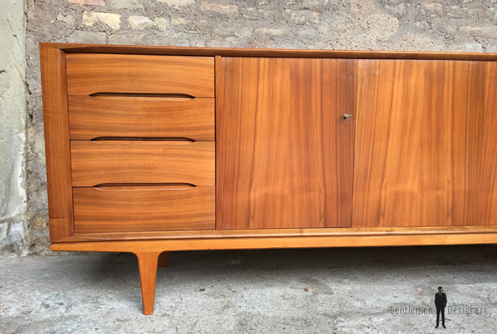 Enfilade buffet scandinave vintage en teck signé, Woodtly bois