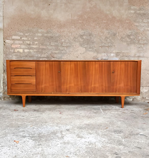 Enfilade buffet scandinave vintage en teck signé, Woodtly