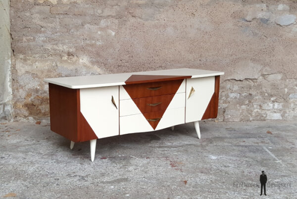 Petit meuble tv hifi, vintage scandinave motif graphique