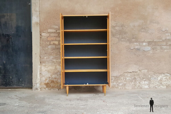 Armoire vitrine vintage en chêne, étagères