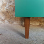 Paire de chevets vintage effet vert tacheté et bois clair gentlemen designers france lyon paris strasbourg