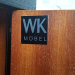 Commode petit meuble scandinave en teck gris anthracite