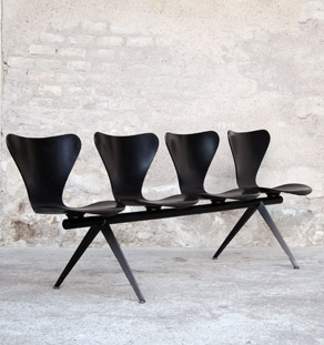 Banc Arne Jacobsen vintage, série 7, Fritz Hansen