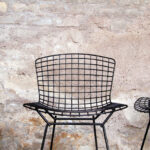 8 chaises vintage noir fil d'acier, H.Bertoia, Knoll 1952 gentlemen designers rare lot
