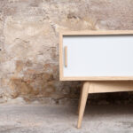Meuble tv hifi bas bois épuré scandinave couleur petit compas gentlemen designers vintage enfilade