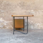Rare bureau vintage teck, tubulaire, années 60,Georges Frydman gentlemen designers acier tiroirs