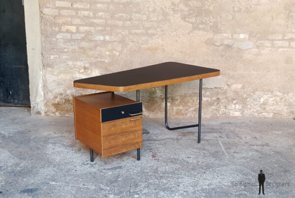 Rare bureau vintage teck, tubulaire, années 60,Georges Frydman gentlemen designers acier tiroirs