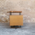 Rare bureau vintage teck, tubulaire, années 60,Georges Frydman gentlemen designers acier tiroirs