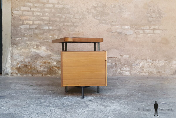Rare bureau vintage teck, tubulaire, années 60,Georges Frydman gentlemen designers acier tiroirs