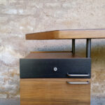 Rare bureau vintage teck, tubulaire, années 60,Georges Frydman gentlemen designers acier tiroirs