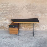 Rare bureau vintage teck, tubulaire, années 60,Georges Frydman gentlemen designers acier tiroirs