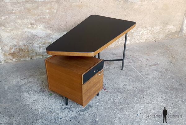 Rare bureau vintage teck, tubulaire, années 60,Georges Frydman gentlemen designers acier tiroirs