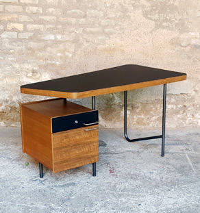 Rare bureau vintage teck, tubulaire, années 60,Georges Frydman gentlemen designers acier tiroirs