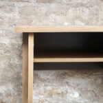 Bureau vintage 2 tiroirs, brun, chocolat, pieds compas gentlemen designers
