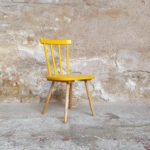 Lot de 2 chaises vintage à barreaux, bois, jaune, bleu Gentlemen Designers