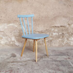 Lot de 2 chaises vintage à barreaux, bois, jaune, bleu Gentlemen Designers